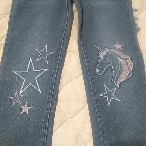 Girls Epic Threads Size 5 Unicorn Jeans - Picture 2 of 4